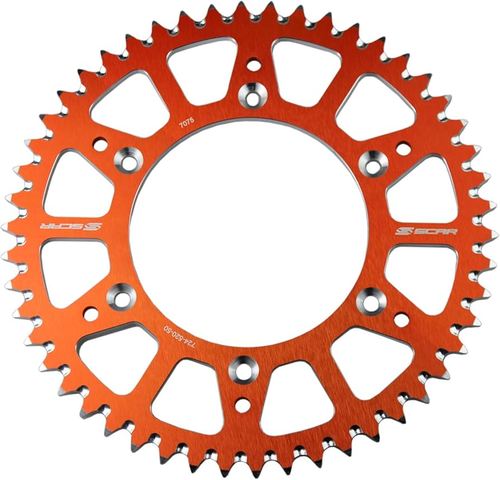 גלגל שיניים אלומיניום אחורי SCAR RACING לאופנוע KTM SX65 04-25 צבע כתום