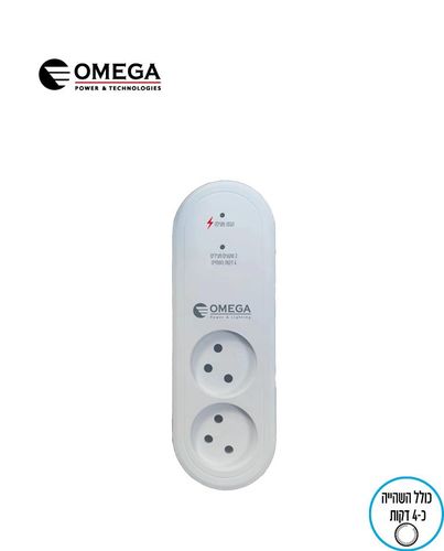 מגן ברקים 2 שקעים אנכי עם השהייה OM-GS11-2VR