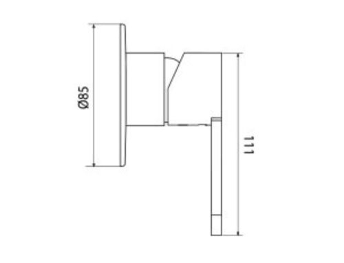 שירטוט יסוי עדין 3 דרך 305381F20S נחושת מוברש PVD סדרת קליר חמת