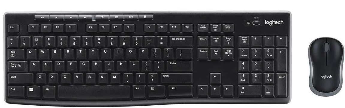 סט מקלדת ועכבר אלחוטיים logitech mk270 