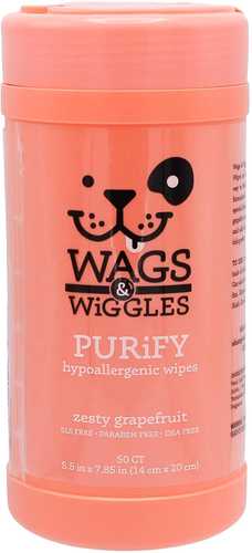 מגבונים היפואלרגניים לכלב ולחתול 50 יח Wags & Wiggles