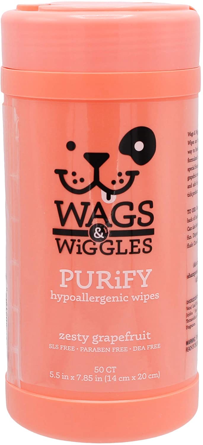 מגבונים היפואלרגניים לכלב ולחתול 50 יח Wags & Wiggles