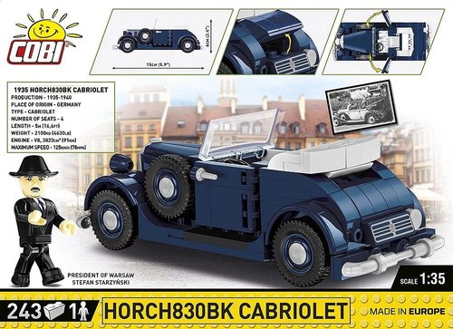 ליגו 243 חלקים COBI HORCH830BK CABRIOLET