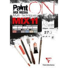 בלוק עם דפים צבעוניים A3 Paint’On Mix 11 CLAIREFONTAINE