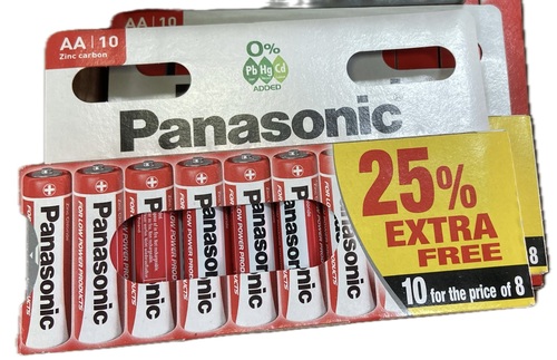 מארז של 10 סוללות פנסוניק AA Panasonic