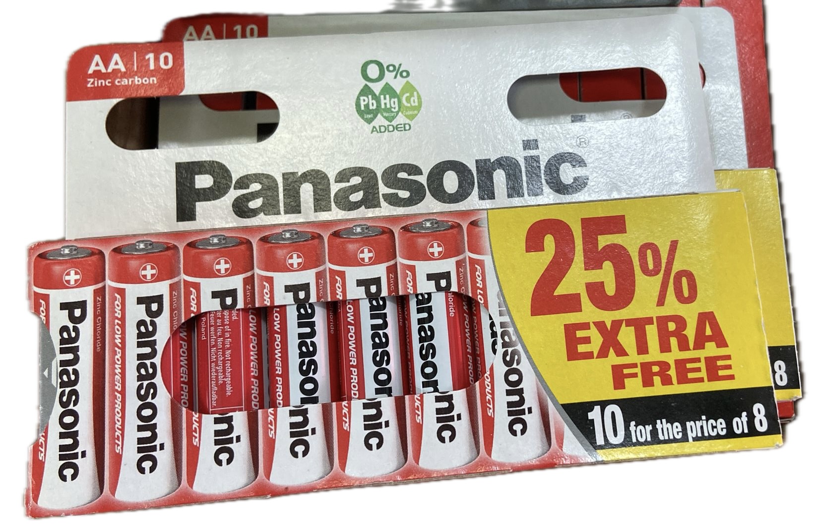מארז של 10 סוללות פנסוניק AA Panasonic