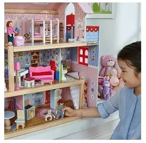 בית בובות 3 קומות עם מרפסת ומגוון אביזרי משחק - נויה בית העץ