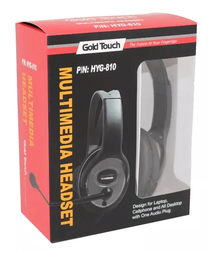 אוזניות עם מיקרופון Gold Touch HYG-810 - צבע שחור