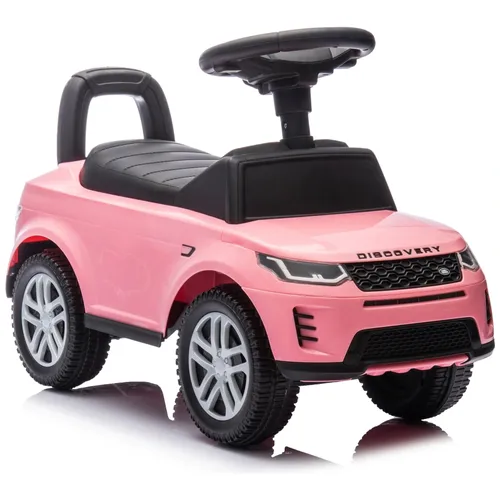 בימבה עם הגה בדמות רינג' רובר דיסקאברי RANGE ROVER DISCOVERY עם אפקטים קוליים ותא אחסון - ורוד