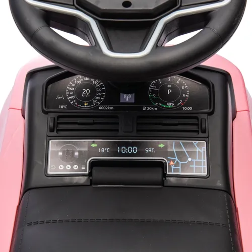 בימבה עם הגה בדמות רינג' רובר דיסקאברי RANGE ROVER DISCOVERY עם אפקטים קוליים ותא אחסון - ורוד