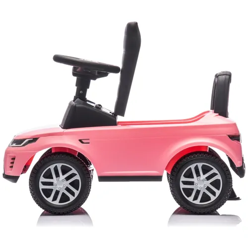 בימבה עם הגה בדמות רינג' רובר דיסקאברי RANGE ROVER DISCOVERY עם אפקטים קוליים ותא אחסון - ורוד