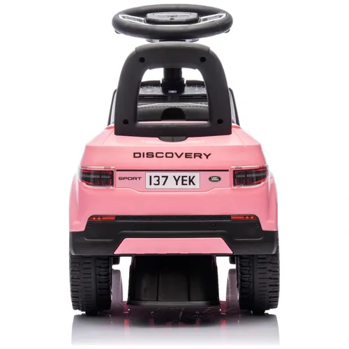 בימבה עם הגה בדמות רינג' רובר דיסקאברי RANGE ROVER DISCOVERY עם אפקטים קוליים ותא אחסון - ורוד