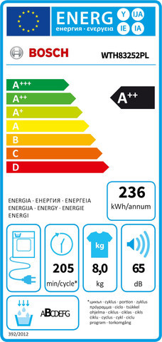 מייבש כביסה Bosch WTH83252PL ‏8 ‏ק"ג בוש