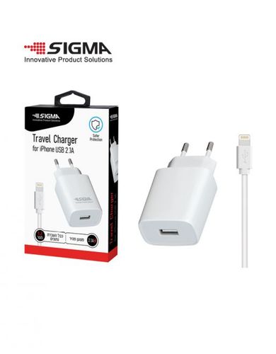 מטען קיר כולל כבל  USB- A  IPHONE    