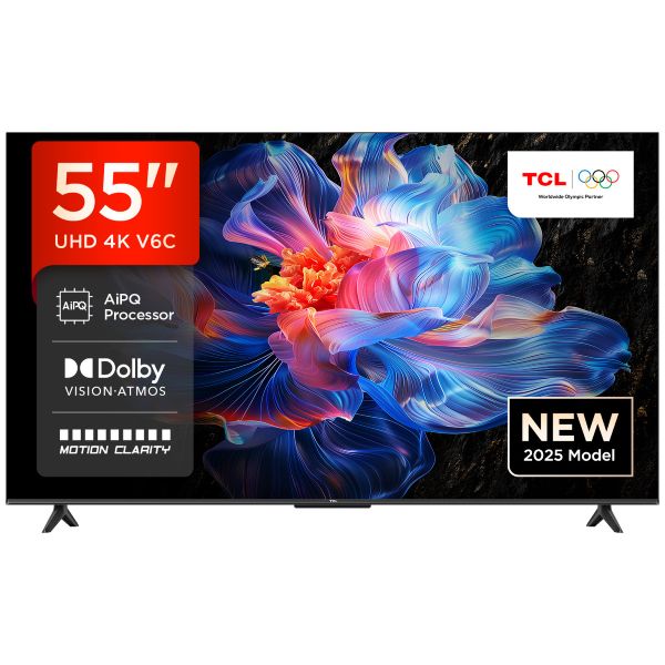 טלוויזיה חכמה 55" TCL Direct LED 4K דגם 55V6C