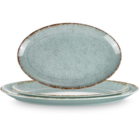 פלטה אובלית 35.4*22.6*3 ס"מ מלמין צבע ירוק - Y.C.034471/6314