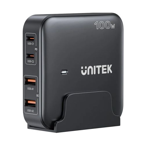 מטען למחשב או סמארטפון 4 יציאות Unitek P1229ABK01-EU 100W