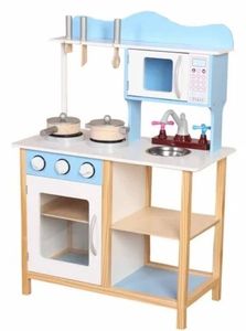 מטבח עץ לילדים עם כיור ואביזרי משחק נוספים - דוד