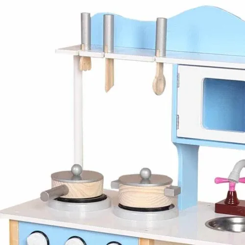 מטבח עץ לילדים עם כיור ואביזרי משחק נוספים - דוד