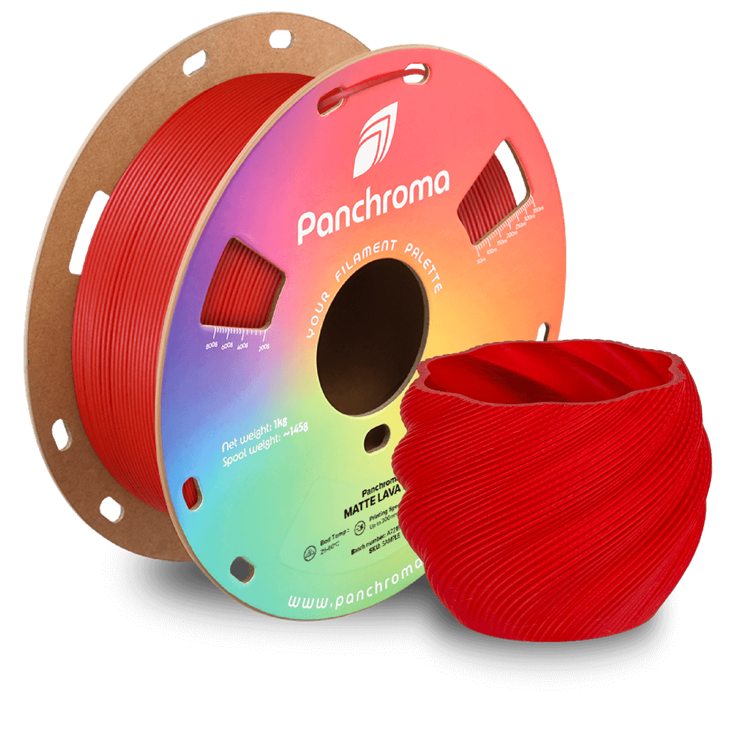 פילמנט אדום לבה 1 ק"ג 1.75 מ"מ - Panchroma Matte PLA Lava Red (PolyTerra™ PLA)