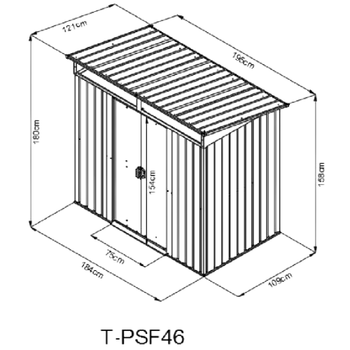 מחסן מתכת דגם סקיילייט 1.95X1.21 דגם PSF46