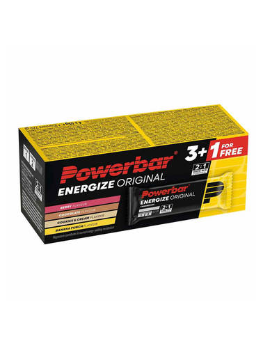 מארז 4 חטיפי אנרגיה Powerbar ENERGIZE ORIGINAL MIX /BERRY/COOKIE/BANANA/Chocolate