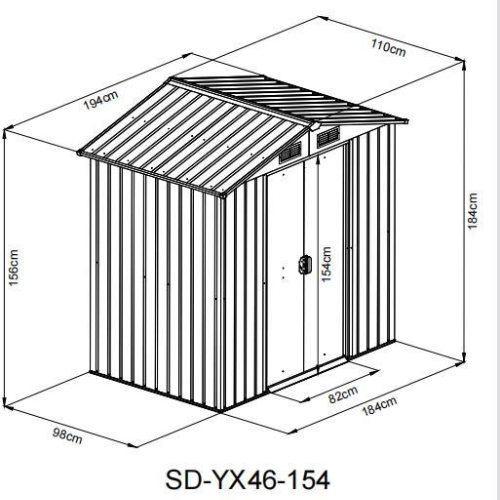 מחסן מתכת 1.94X1.10 דגם YX46