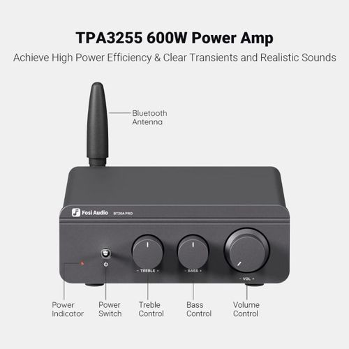 Fosi Audio BT20A PRO 300W x2 TPA3255 2 ערוצים Bluetooth 5.0 מגבר כוח