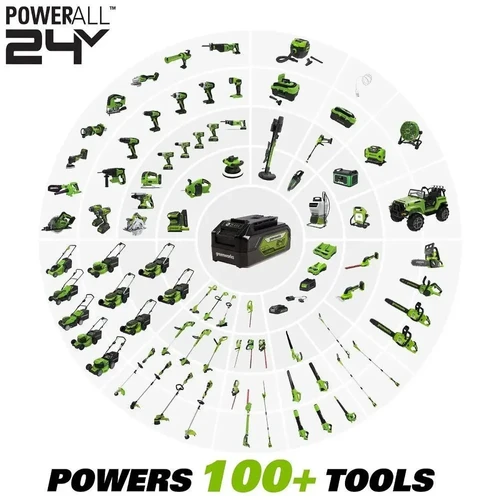 סוללת Greenworks 24V מסדרת PowerAll – מתאימה ליותר מ־100 כלי עבודה וגינון שונים מבית גרין וורקס