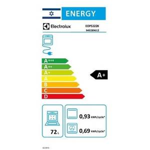 תנור בנוי פירוליטי 72 ליטר Electrolux EOP5322K EvenCooking זכוכית שחורה | איטליה אלקטרולוקס