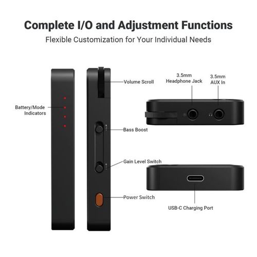 מגבר אוזניות Bluetooth נייד Fosi Audio N3