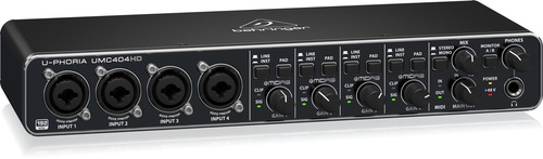 כרטיס קול 4 כניסות ו- 4 יציאות + MIDI דגם UMC404HD מבית Behringer