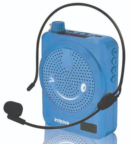 ערכת מדונה: מיקרופון ורמקול נייד נטען - כחול