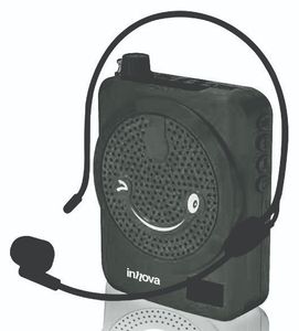 ערכת מדונה: מיקרופון ורמקול נייד נטען - שחור