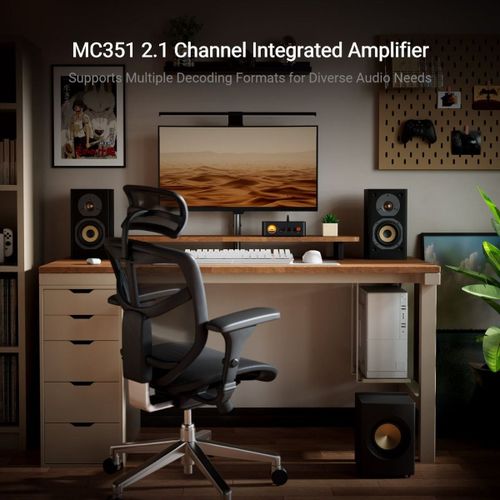 מגבר משולב 2.1 ערוצים Fosi Audio MC351 עם DAC, VU Meter ו-Bluetooth