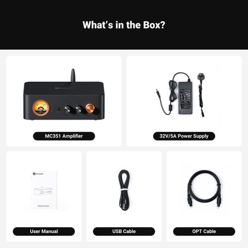 מגבר משולב 2.1 ערוצים Fosi Audio MC351 עם DAC, VU Meter ו-Bluetooth