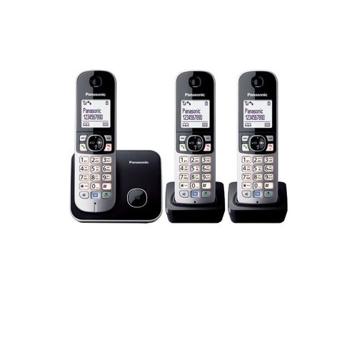 טלפון אלחוטי בעברית + 2 שלוחות פנסוניק Panasonic דגם kx-tg6813 שנתיים אחריות יבואן רשמי