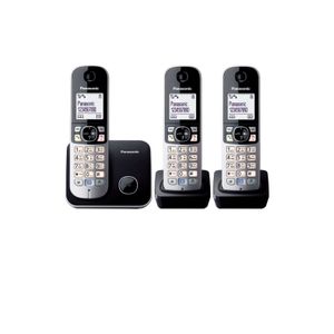 טלפון אלחוטי בעברית + 2 שלוחות פנסוניק Panasonic דגם kx-tg6813 שנתיים אחריות יבואן רשמי