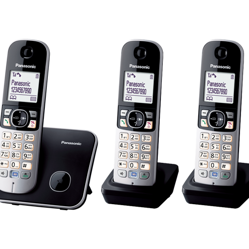 טלפון אלחוטי בעברית + 2 שלוחות פנסוניק Panasonic דגם kx-tg6813 שנתיים אחריות יבואן רשמי