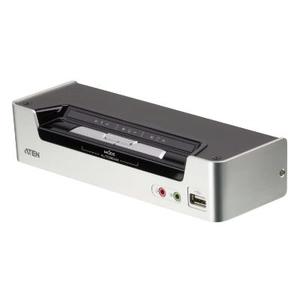 Aten CS1792 קופסת מיתוג מפסק KVMP דו־פורט HDMI USB עם תמיכת אודיו וסנכרון 