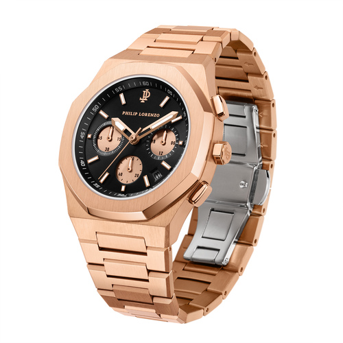 שעון יד לגבר PL7707 quartz PHILIP LORENZO Rosegold