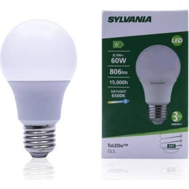 ליבון D.L E27 8.5W LED חלבי SYLVANIA