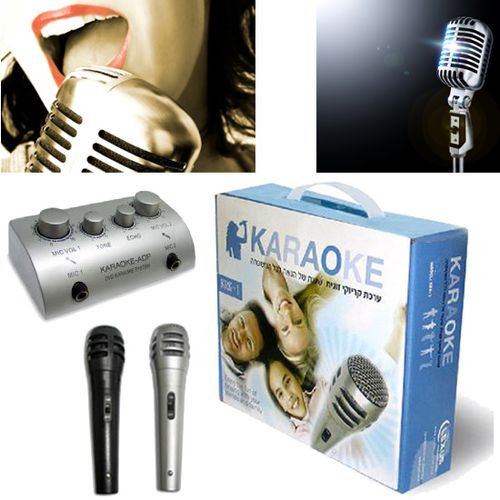 ערכת קריוקי מושלמת עם זוג מיקרופונים ובורר דגם KRK1 לקסוס LEXUS ( ללא רמקולים)