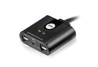 ממתג מפצל USB ATEN US424 ידני למיתוג 4 מחשבים למקלדת, עכבר USB ו-2 יציאות USB2.0