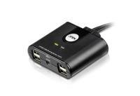 ממתג מפצל USB ATEN US224 למיתוג 2 מחשבים למקלדת, עכבר ו- 2 יציאות USB2.0