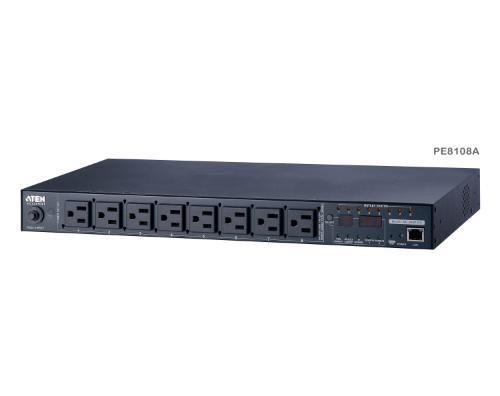 פס חשמל מנוהל ב-IP ל-8 שקעי C13 י Aten PE8108 eco PDU