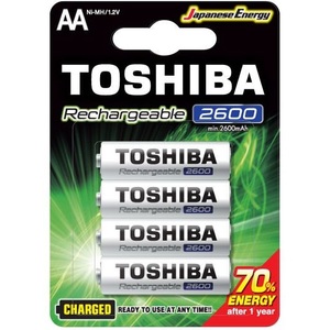 רביעיית סוללות נטענות TOSHIBA AA