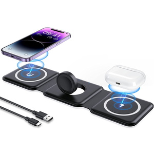 משטח טעינה אלחוטי מתקפל 3 ב-1 Choetech iPhone, AirPods, iWatch 15W+5W MagSafe