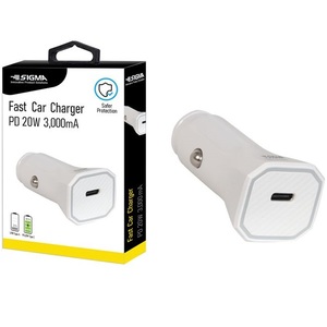 מטען רכב מהיר PD 20W יחיד Sigma USB- C