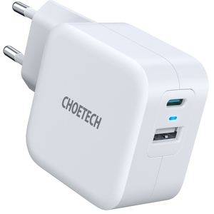 ראש מטען כפול מהיר 38W - שתי יציאות Choetech QC3.0&PD